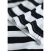 Italian hooded cotton top silhouette Outfits black white striped shirt summer